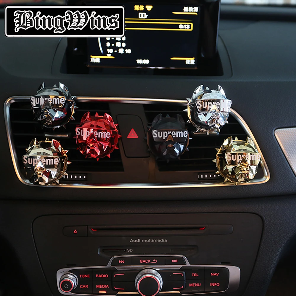 

Car Aromatherapy High Quality Bulldog Dog Head Car Air Freshener Air Outlet Aromatherapy Aroma Car Perfume Diffuser Decoration A