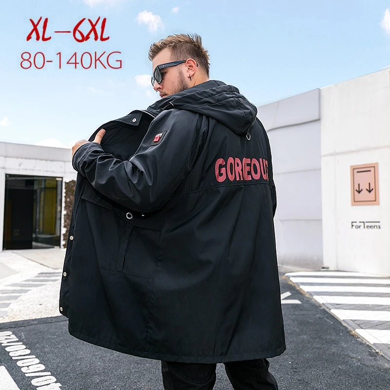 2020 осень большой высокий Мужской s размера плюс 5XL 6XL Тренч бренд ветровка пальто
