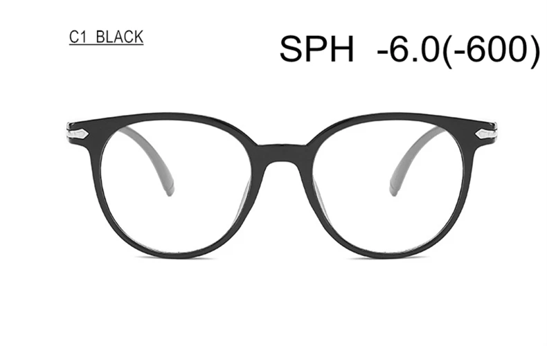 SUMONDY очки для близорукости диоптрия-0,5 до-6,0 для мужчин и женщин модная прозрачная оправа очки по рецепту для Neartsighted UF65 - Цвет оправы: C1 (-6.0)