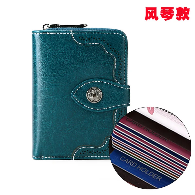 Модный короткий женский кошелек - Цвет: Peacock blue