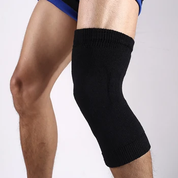 

CHAOBA 1 Pair Long Cashmere Warm Kneepad Wool Knee Support Men Women Cycling Lengthen Protector Pad
