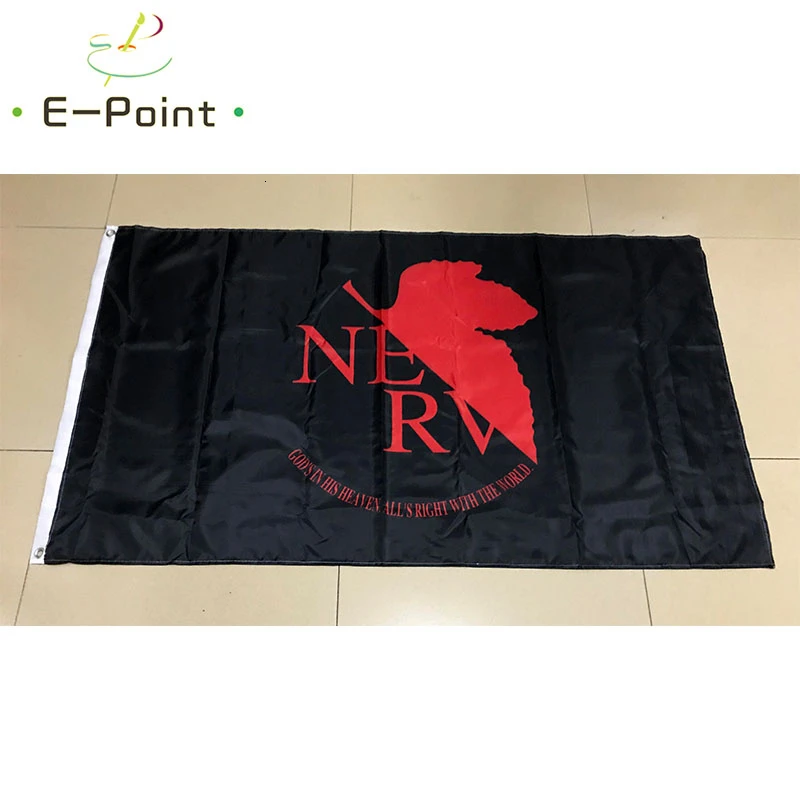 

Neon Genesis Evangelion NERV Flag 2ft*3ft (60*90cm) 3ft*5ft (90*150cm) Size Christmas Decorations for Home Flag Banner Gifts