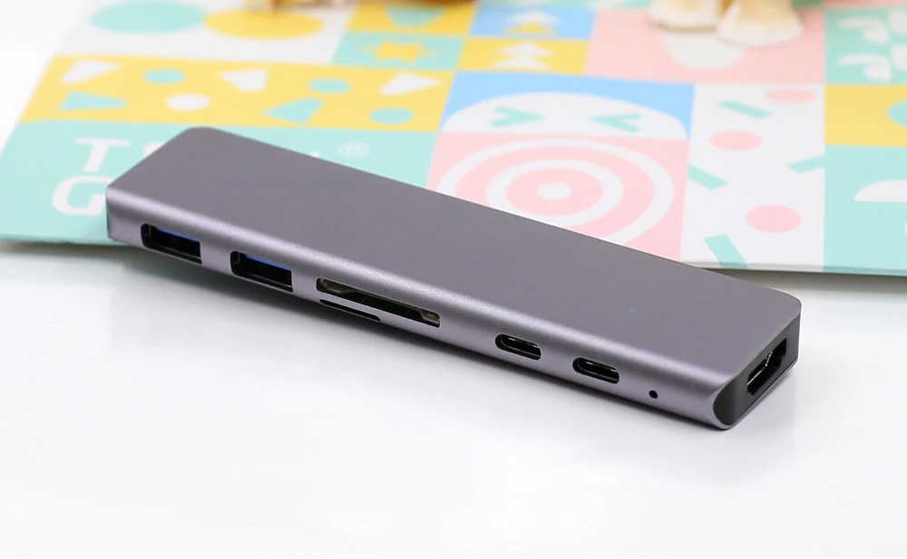 USB-C док-станция для HDMI HDTV 4K адаптер usb type-C концентратор с мощность PD TF SD кардридер USB 3,0 для MacBook Pro/Air