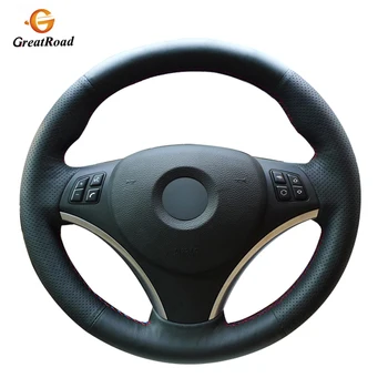 

Hand-stitched Black PU Artificial Leather Car Steering Wheel Cover Wrap for BMW E90 320i 325i 330i 335i E87 120i 130i 120d