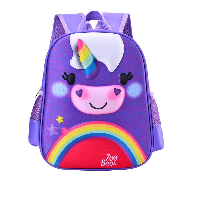 Purple Unicorn Детский рюкзак с изображением единорога для мальчиков и девочек, школьная сумка для книг, рюкзак для детского сада - Цвет: Purple Unicorn