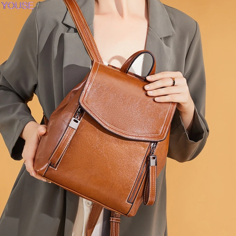 

New Style WOMEN'S Bag Genuine Leather Large Capacity Versitile Fashion Casual Travel Bag Women's Multi-functional bag 363-1