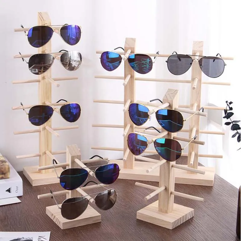 New Luxury Wooden Sunglasses Display Racks Multi Layers Storage Shelf Eyeglasses Show Stand Organizer Jewelry Holder Showcase double row wooden sunglass display shelf show case racks sunglasses show stand