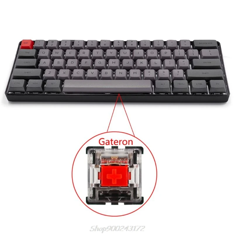 RGB LED Backlit Wired Mechanical Keyboard,Portable Compact Waterproof Mini Gaming Keyboard 61 PBT Keycaps Gateron Switcs Jy21 20