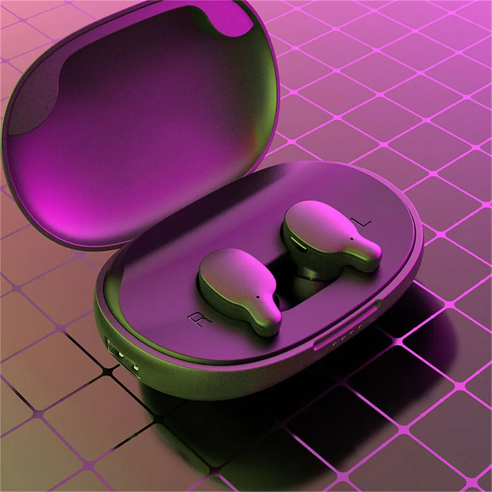 1 Pair Bluetooth Earphones BLE5.0 Stereo Noise Reduction Wireless Earphones OC-shipping