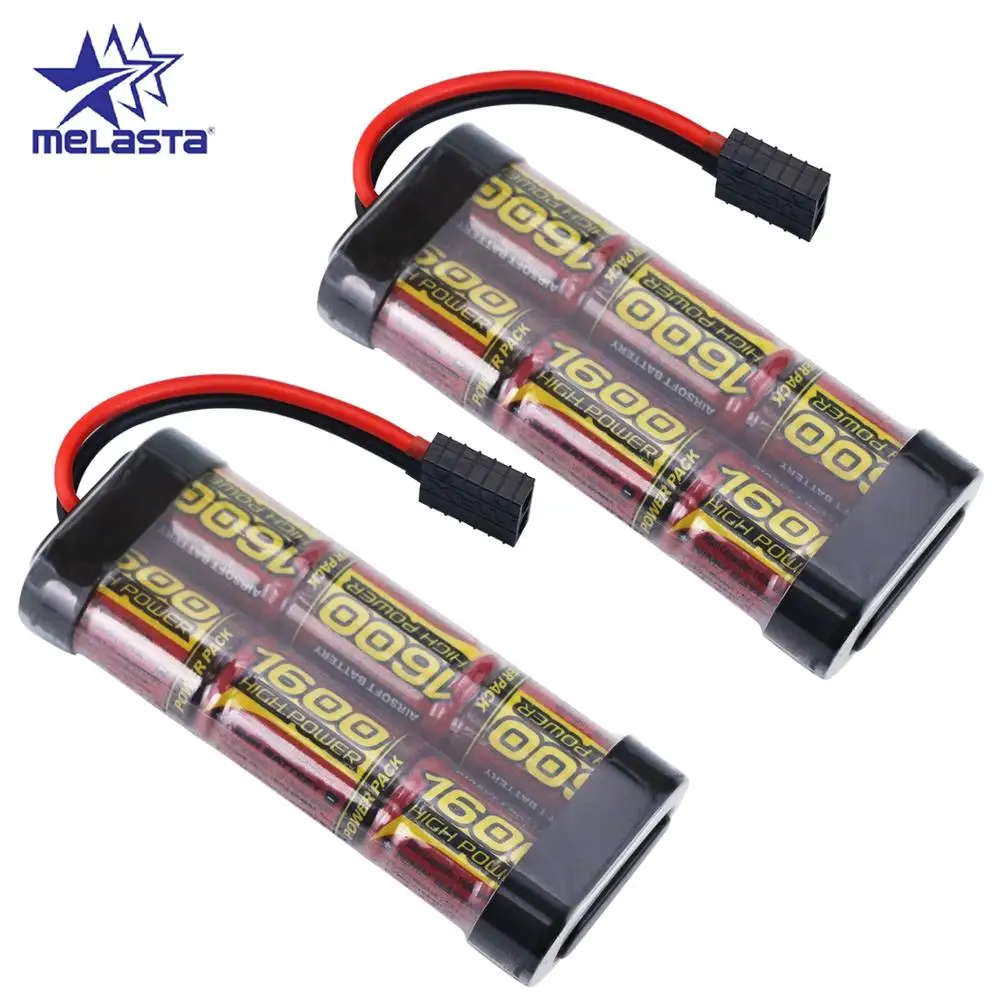 MELASTA 2pcs 2/3A 7.2V 1600mAh 6-Cells NIMH Battery Pack with Traxxas Connector for TRA2925 Series traxxas 1/16 RC cars