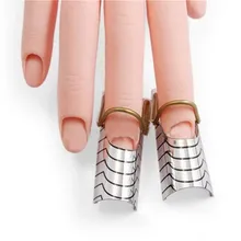Feuilles de guidage pour Nail Art, formes courbées en C, Gel acrylique Uv français, constructeur d'extension, anneau réglable, pochoir, moules réutilisables, 10 pièces