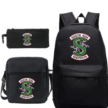 

RIVERDALE South Side Backpack 3pcs/set School Bags for Girls Boy Laptop Backpack Travel Bags Women Backpacks+handbags+pen Bag