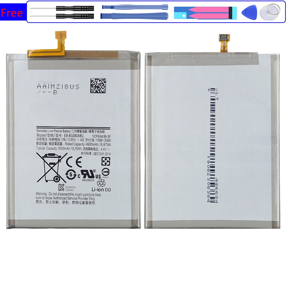 Аккумулятор EB-BG580ABU 5000 мАч для Samsung Galaxy M20 M30 SM-M205F M 20 30 Bateria | Мобильные телефоны и