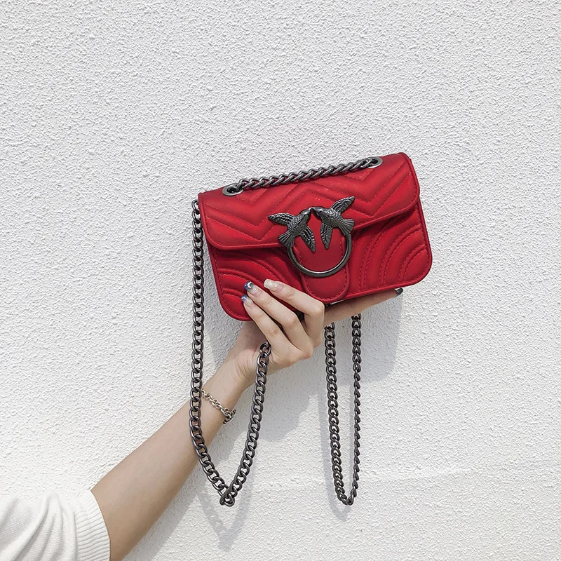

2019 New Style Delicacy Fashion Korean-style Swallow Rhombus Chain Bag Cool Versatile Shoulder Cross-body WOMEN'S Bag