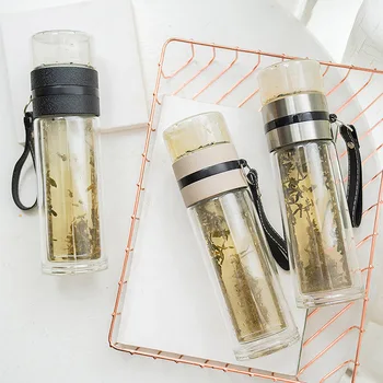 

Creative Separation Bottle Filter Glass Cup Leak-proof Double-layer For Flower Tea Water Men Women Portable Home Office 400ML