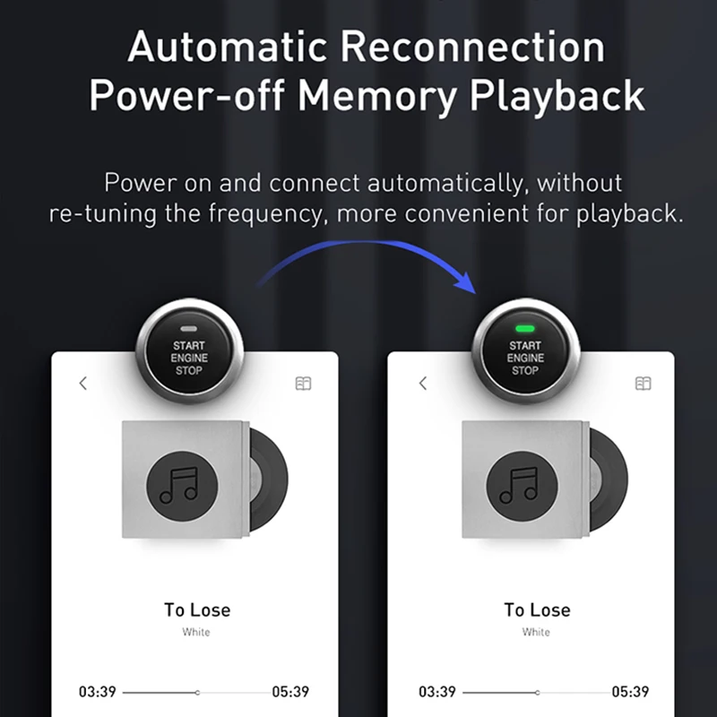 Baseus Автомобильный адаптер AUX Bluetooth автомобильный комплект громкой связи MP3 плеер
