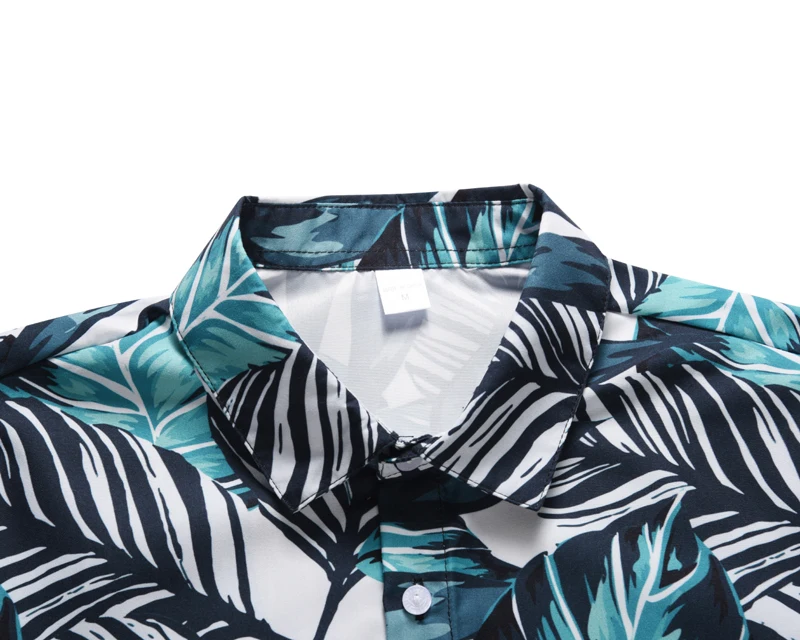 Гавайская Мужская рубашка Aloha, летняя одежда, Camisa Havaiana, рубашки с принтом тропических растений, короткий рукав, Мужская пляжная одежда
