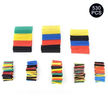 

530PCS Heat Shrink Tubing Polyolefin Electrical Wrap Wire Cable Sleeves PE Insulation 2:1Shrinkable Tube Assortment Kit