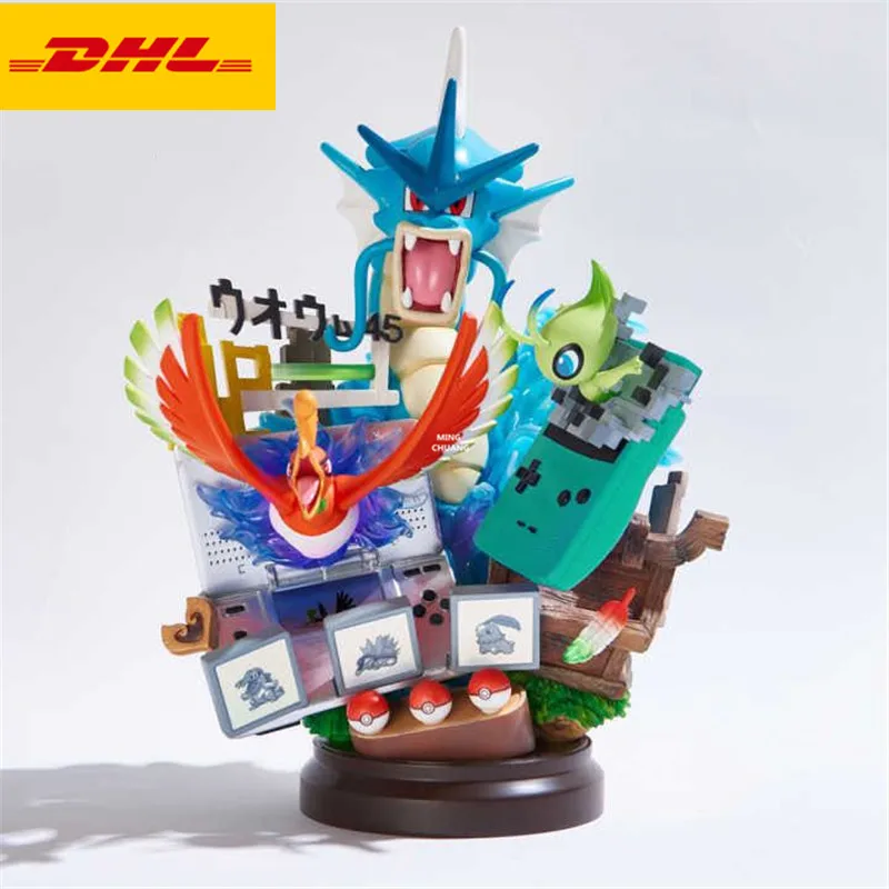 

9" Anime Gyarados Statue Ho-Oh Bust Simulation Animal Full-Length Portrait Decoration GK Action Figure Toy BOX 23CM V694