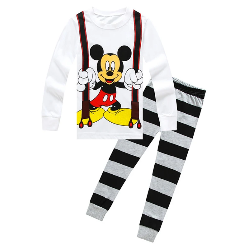 2024 Kids Pajamas Set Children Sleepwear Cartoon Mickey Minnie Mouse Pyjamas Pijamas Baby Boys Girl Cotton Nightwear Clothes Set