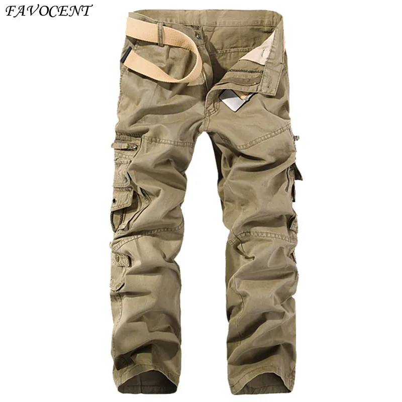 Cargo Pants Military Cargo Pants Men Casual Pants Mens Cargo Pants Men Spring & Autumn New Army Green Big Pockets Male Casual Trousers Easy Wash Pants Size 40