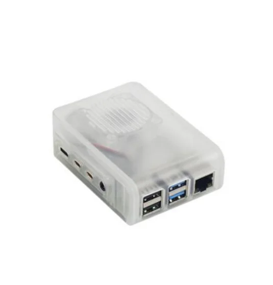 Transparent Для Raspberry Pi 4 чехол ABS чехол корпус с светодиодный вентилятор охлаждения с бликами для Raspberry Pi 4 Модель B Pi4 RPi4 Чехол Коробка - Цвет: Transparent