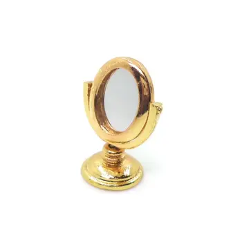 

1:12 Scale Dollhouse Miniature Vintage Mini Retro Copper Vanity Mirror Furniture