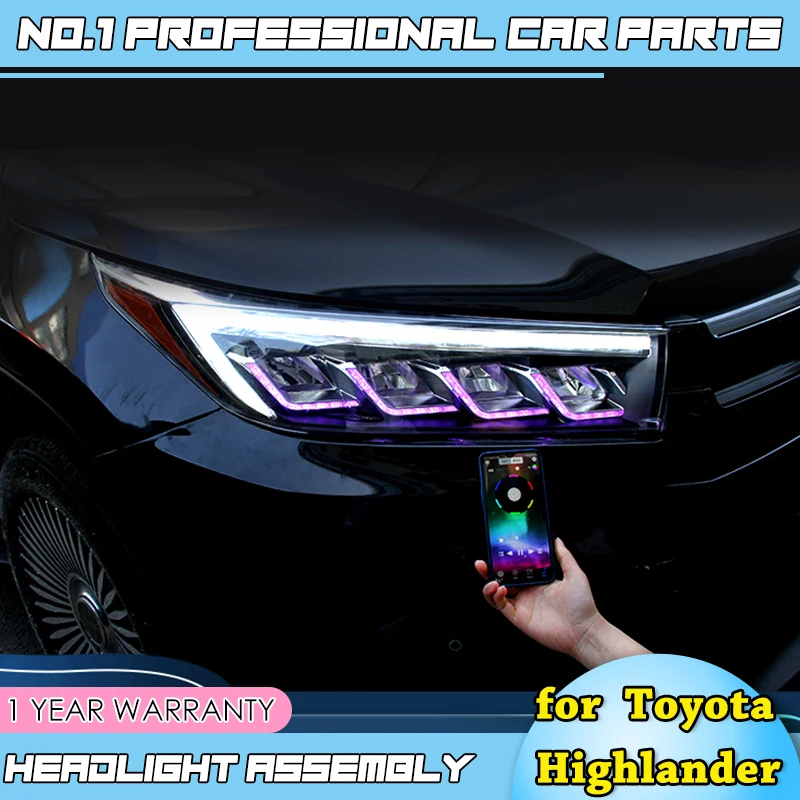 Автомобильный Стайлинг для фары Toyota highlander Kluger/highlander все светодиодный задний фонарь светодиодный DRL динамический сигнал поворота