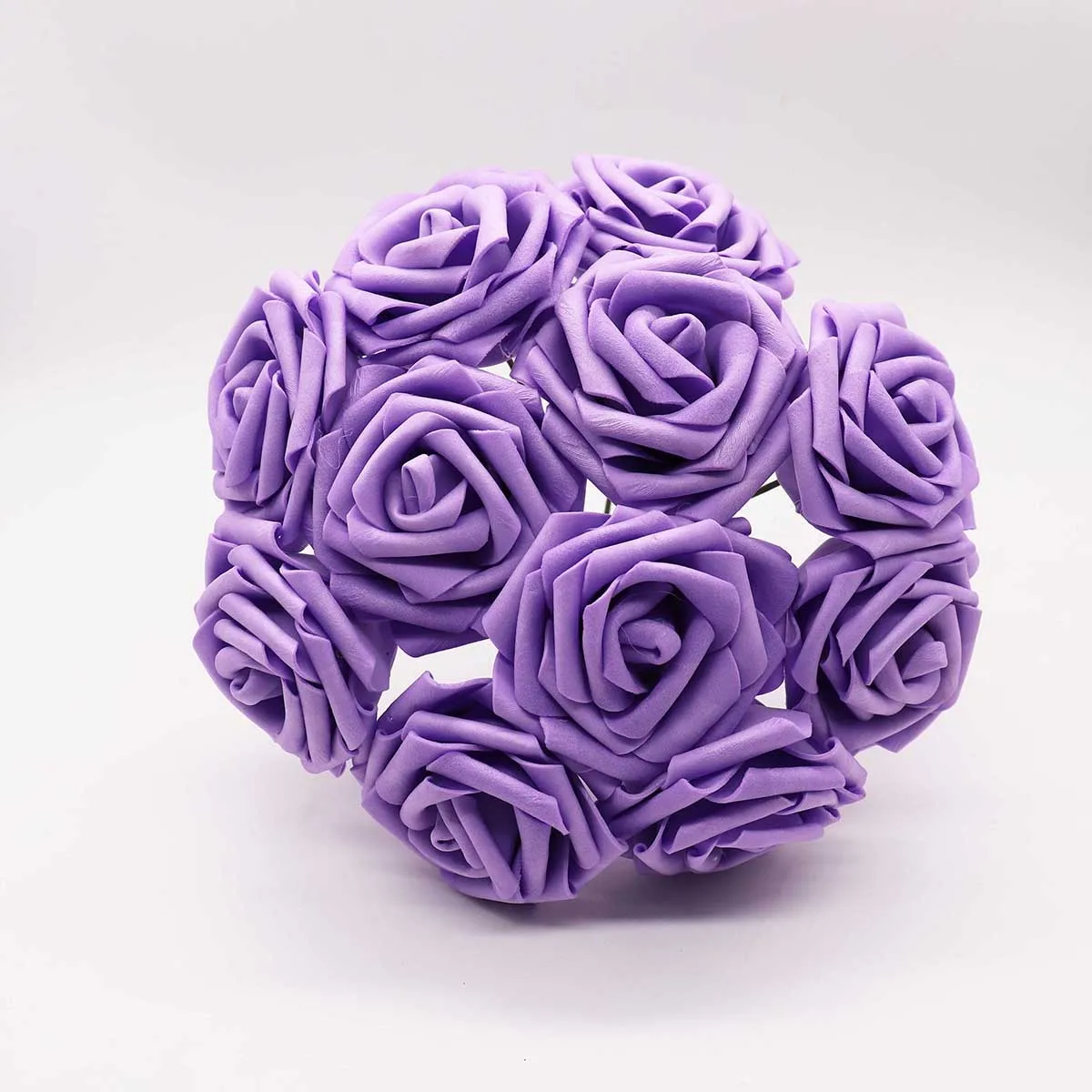 purple 10 голов 8 см Красивые очаровательные Искусственные цветы ПЭ Пена розы цветы невесты Свадебный букет Декор Скрапбукинг DIY принадлежности - Цвет: purple