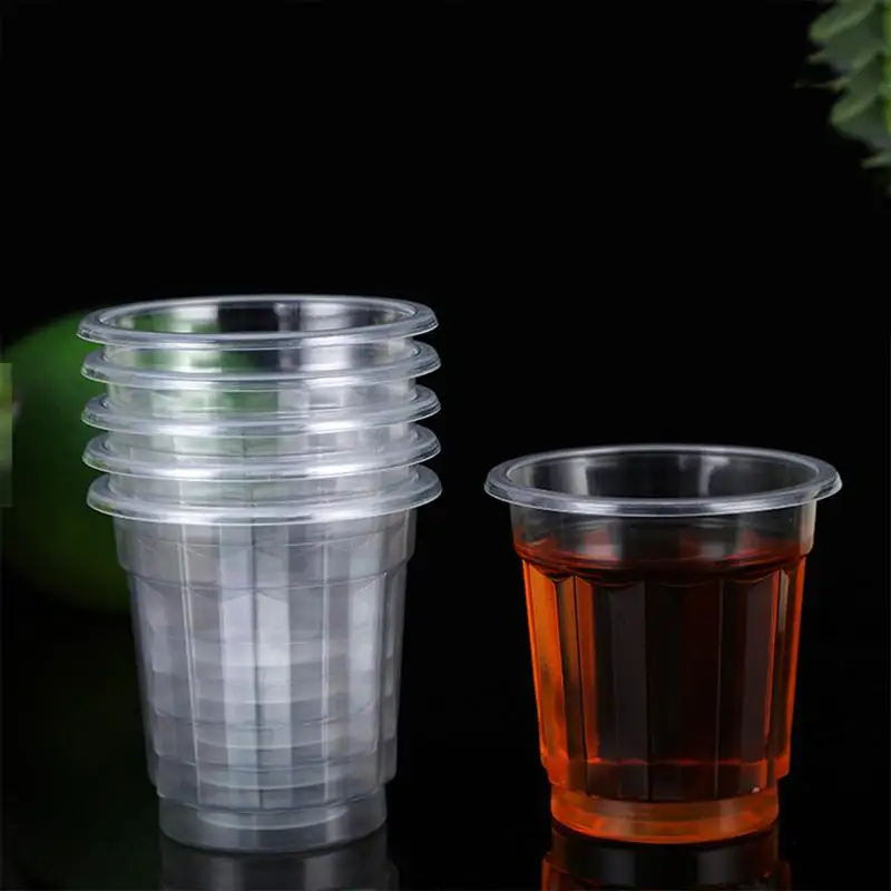 60 шт одноразовые пластиковые стаканчики, утолщенные прозрачные питьевые стаканчики, вечерние принадлежности для кафе, бара, ресторана