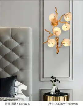

All copper post-modern minimalist wall lamp living room bedroom bedside personality designer model room clothing store mirror fr