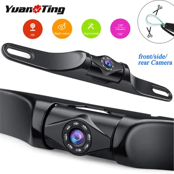 

YuanTing HD Car Backup Rear/Front View 170° Wide Angle 8 LED Night Vision IP68 Waterproof Vehicle License Plate Reverse Camera
