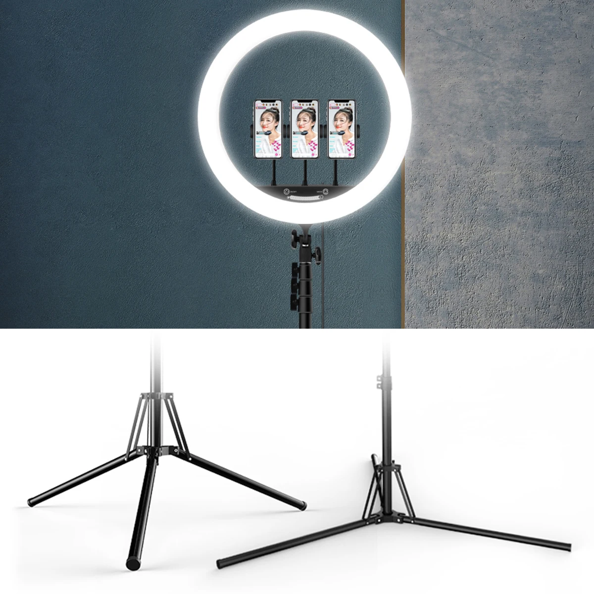 

Adjustable Tripod Touch Control LED Ring Light Aluminum Alloy Tripods With BT Remote Control For Live Streaming Dropshipping New