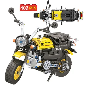 

402pcs City Technic Pedal Motorcycle Motorbike Model Building Block DIY Locomotive Brick Toys for Children Boys