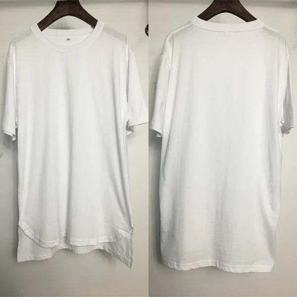 Новая уличная Мужская удлиненная футболка из хлопка Swag Мужская футболка s Однотонная футболка мужская хип-хоп футболки - Цвет: Бежевый