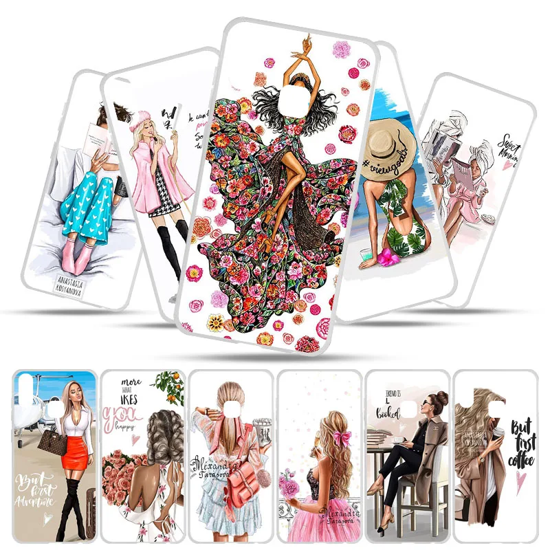 

Brown Hair Baby Mom Cases For BQ Vsmart Joy 1 Plus Case Soft Silicone Cover Coque For BQ Joy 1 Plus Cover Antil-knock Skin Black