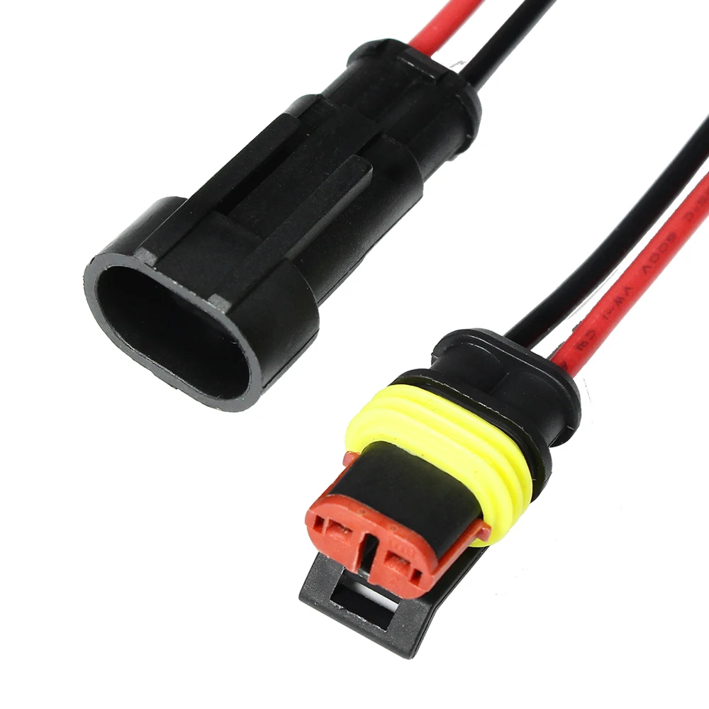 YUNPICAR 5Kit 2 Pin Way 16 AWG Автомобильная Водонепроницаемая вилка соединителя с проводом 1,5 мм серия клеммный разъем-5 упаковка