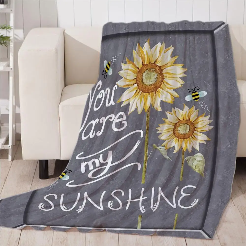 Фланелевое Одеяло ONGLYP You Are My Sunshine уютное плюшевое покрывало для дивана кровати