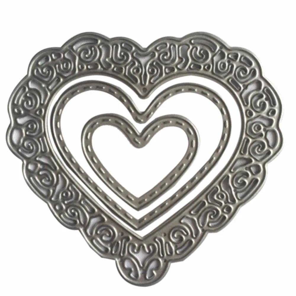 Hemere-85X79mm-3Pcs-Heart-Leel-Cutting-Dies-Stencil-DIY-Scrapbooking-Paper-Card