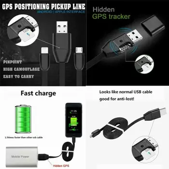 

3 in 1 Portable GIM GPS Tracker Locator USB Data Line Real-Time Answer Monitor SIM Card Android Position Cable GSM/GPRS Tracking