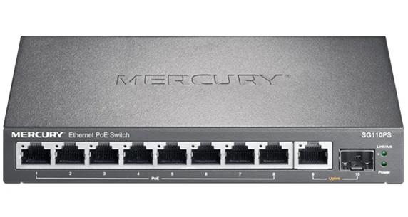 

mercury vlan switch gigabit Ethernet PoE/ 65W SG110PS RJ45 Multiple plug 802.3af / at video surveillance 65W / 30W 802.3X