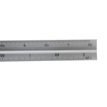 

30cm Silver Clear Accurate Scale Triangle Technical Engineer Architect Ruler Aluminum Alloy
