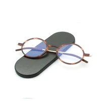 Thin Reading Glasses Protable Pocket Presbyopic Eye Glasses Anti-Blue Ray Spectacles Eyeglasses With Case Round Glasses Frame +2 2
