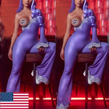 

NEW Womens Slant Shoulder Backless Bodysuit Ladies Halloween Cosplay Costume