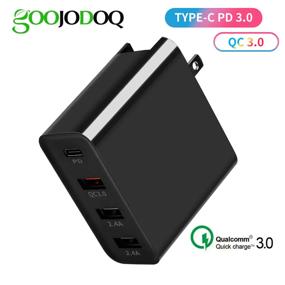 

Universal 48W USB PD Quick Charger 3.0 Charger for iPhone XS MAX X 8 7 EU US Plug Mobile Phone Fast Charger for Samsug Huawei