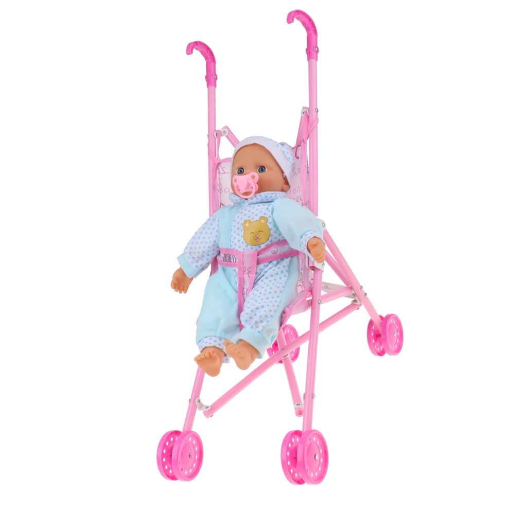 

Mini Realistic Baby Doll & Doll Stroller Walker Set Simulation Furniture Toy