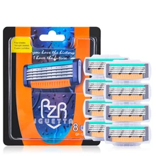 RZRIGUETTA Бритва для мужчин высокого качества стальные лезвия для бритвы картридж 4 слоя лезвия бритва борода средство для удаления волос на теле