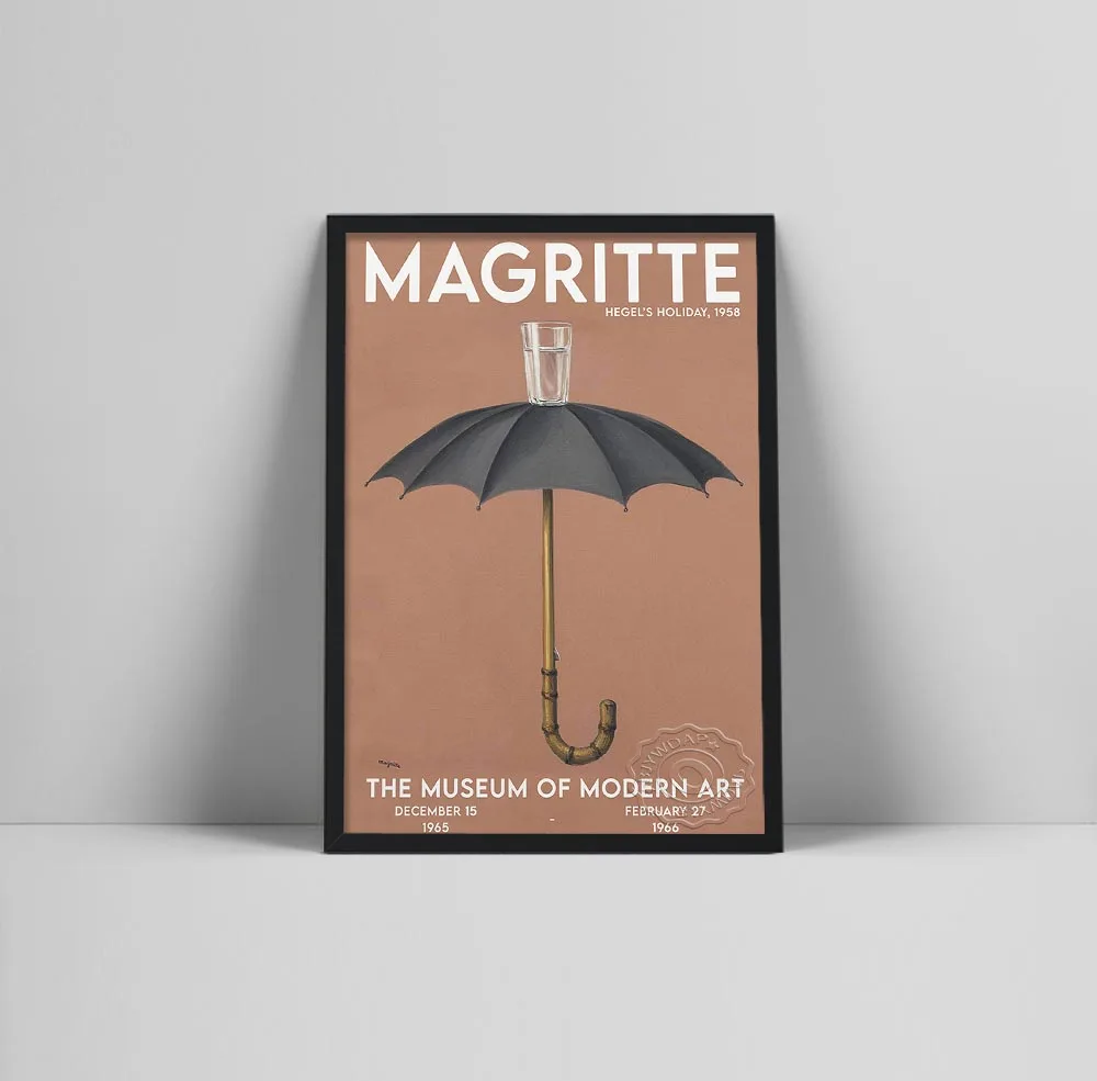 Художественный выставочный постер Rene Magritte праздник хегеля 1958 год Принт