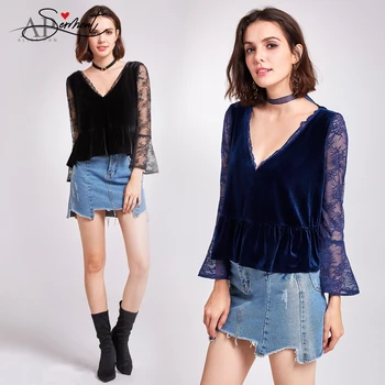 

New Elegant Woman Evening Gown Lace Velvet Long Sleeve Top Suitable for Formal Parties