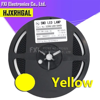

1Reel 3000pcs yellow 1206 SMD LED diodes light Hot sale